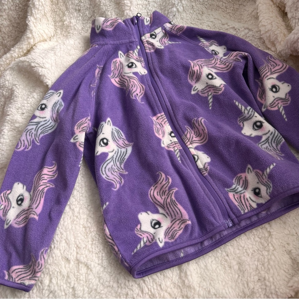 2 for $20 || Kids H&M Size 3/4T Pink & Purple Unicorn Fleece Jacket